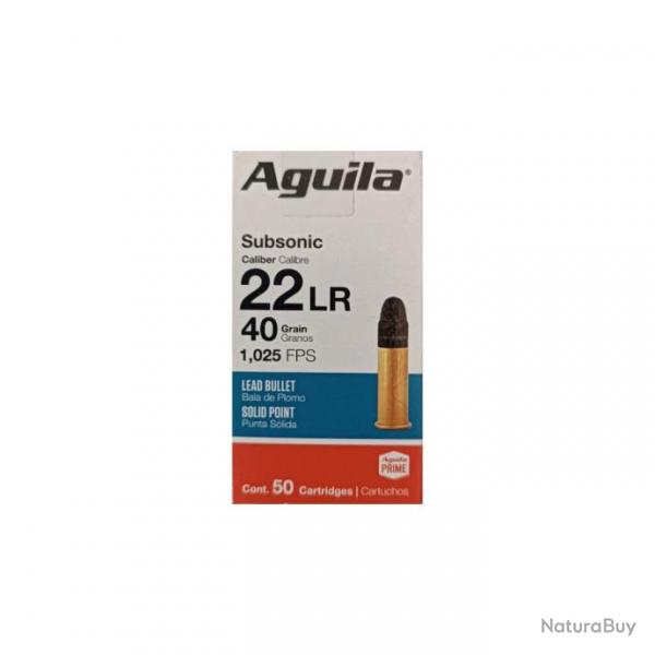 Bote de 50 cartouches Aguila Subsonic SP 40gr - Cal 22LR