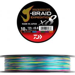 Tresse Daiwa J-Braid Expedition X 8 150M - Multicolor 6/100-5KG