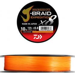 Tresse Daiwa J-Braid Expedition X 8 150M - Smash Orange 6/100-5KG