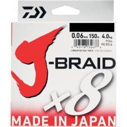 Tresse Daiwa J-Braid X 8 150M - Verte 16/100-8,1KG