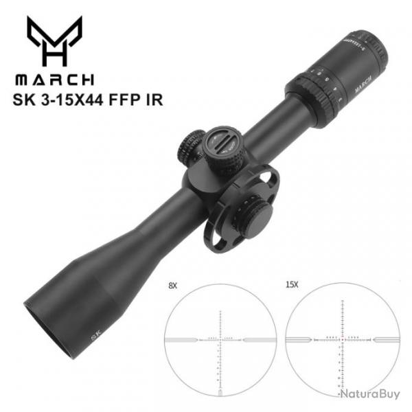 match Lunette De Vise SK 3-15x44 FFP tir reprage PCP Optique Airsoft