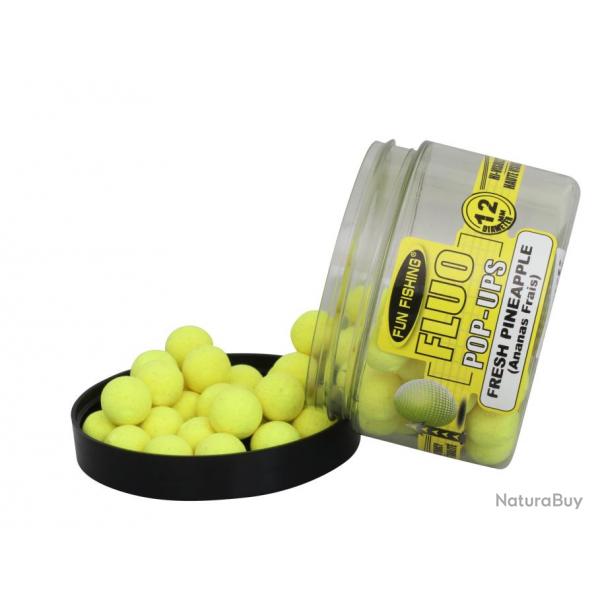 Bouillette Flottante Fun Fishing Fluo Pop Ups -12mm - 40gr Pineapple