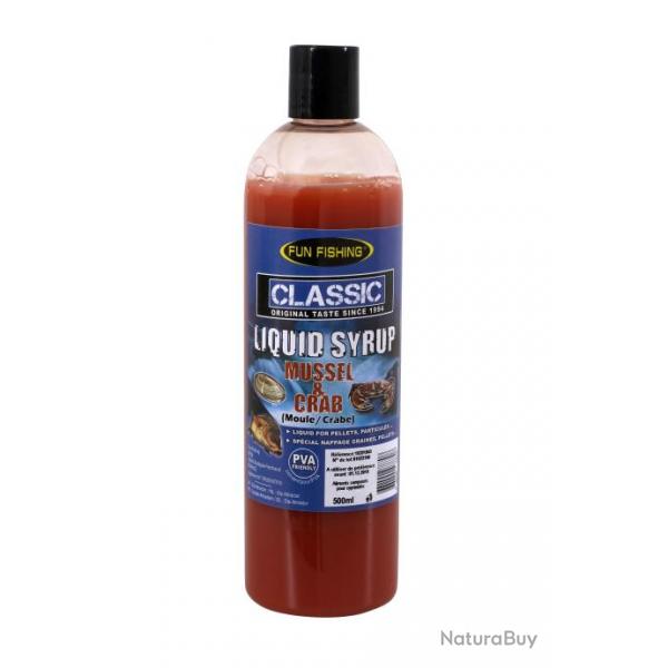 Additif Liquide Fun Fishing Classic Liquid Syrup 480ml Moule Crabe