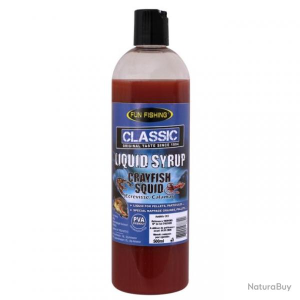 Additif Liquide Fun Fishing Classic Liquid Syrup 480ml Ecrevisse Calamar