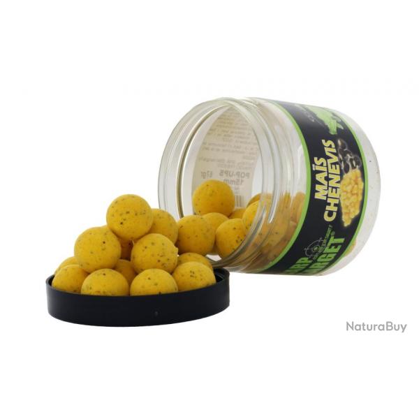 Bouillette Flottante Carp Target - Pop Ups - 15mm - 60gr Mais Chenevis