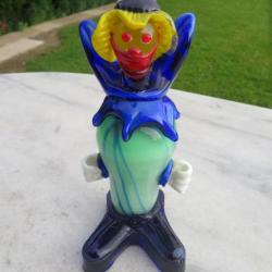 VINTAGE - Clown en verre soufflé à la main de Murano - Made in Italy (Vers 1960-70)