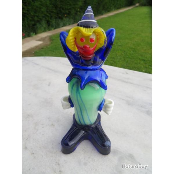 VINTAGE - Clown en verre souffl  la main de Murano - Made in Italy (Vers 1960-70)