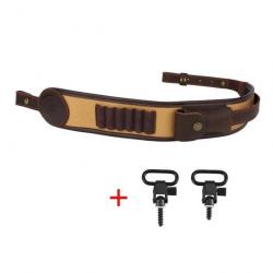 Tourbon Sangle Pour Fusil En Toile et Cuir Avec 2 Attaches -