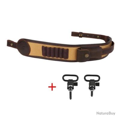 Sangle De Fusil En Cuir Tourbon Avec Vis Pivotantes - Pour Marlin Ruger Etc.