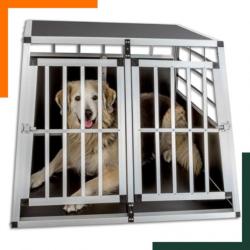 Cage pour chiens avec 2 portes  97 x 90 x 69,5 cm - Pour coffres de voiture/SUV - LIVRAISON GRATUITE
