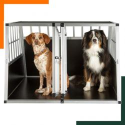 Cage pour chiens avec 2 portes 104 x 90,5 x 69 cm - Pour coffres de voiture/SUV - LIVRAISON GRATUITE