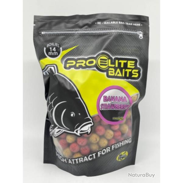 Bouillettes pro lite baits banana-strawberry 14mm 800gr