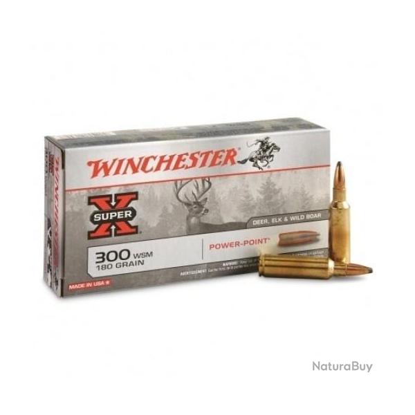 1 LOT    DE 20 BALLES  WINCHESTER -CALIBRE  300WSM SUPER X POWER POINT 180GR