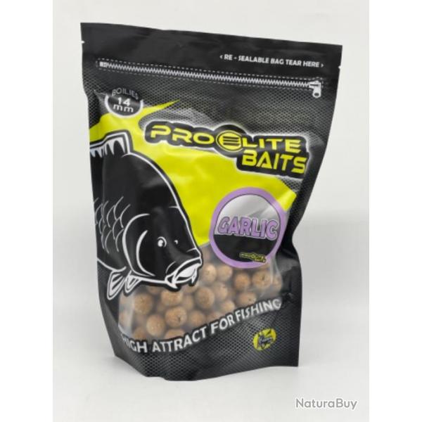 Bouillettes pro elite baits garlic 14mm 800gr