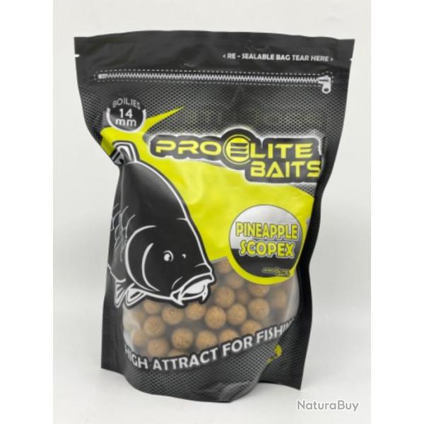 Bouillettes pro elite baits pineapple-scopex 14mm 800gr