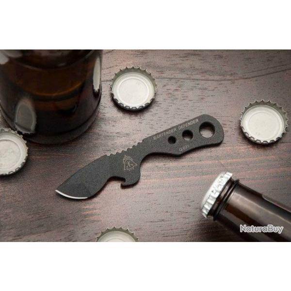 Couteau TOPS Bartender Defender Neck Lame Acier Carbone 1095 Black Etui Kydex USA TPBAR01