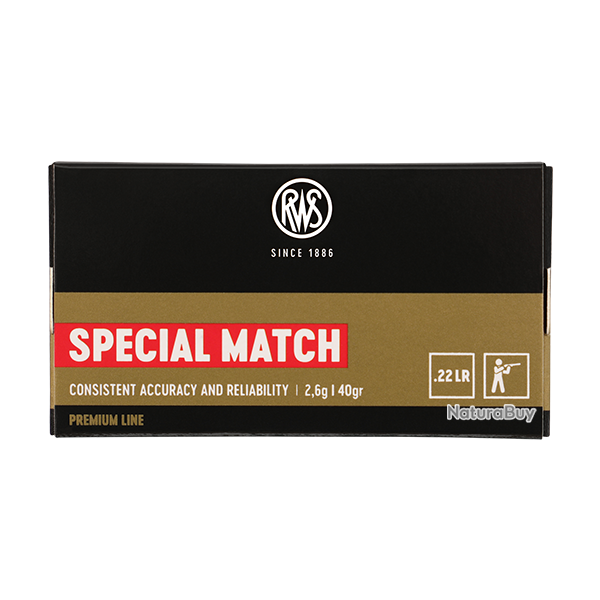 Cartouches RWS 22 LR SPECIAL MATCH 20 boites ( 1000 munitions )