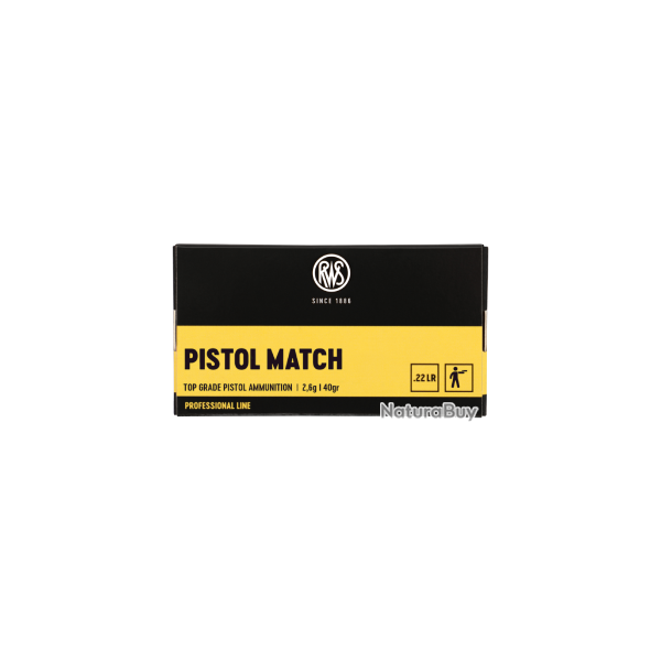 Cartouches RWS 22 LR PISTOL MATCH 20 boites ( 1000 munitions )