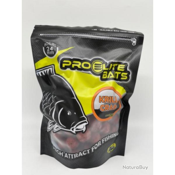 Bouillettes pro elite baits krill-crab 24mm 800gr