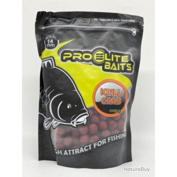 Bouillettes pro elite baits krill-crab 14mm 800gr