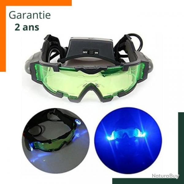 Lunettes pour vision nocturne - LED bleue - Garantie 2 ans