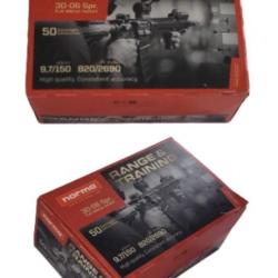 Lot de 2 boîtes de 50 cartouches Norma 30-06 SPRG 9.7G - 150GR Range&Training