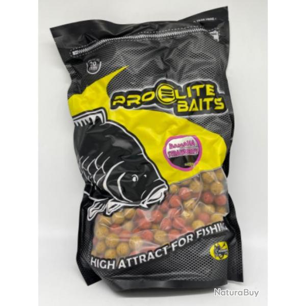 Bouillettes pro elites bait's banana-strawberry 20mm 2,5kg