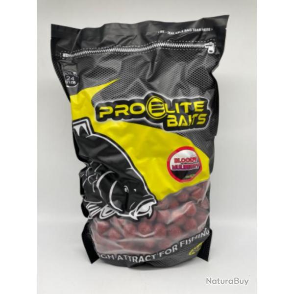 Bouillettes pro elites baits bloody mulberry 24mm 2,5kg