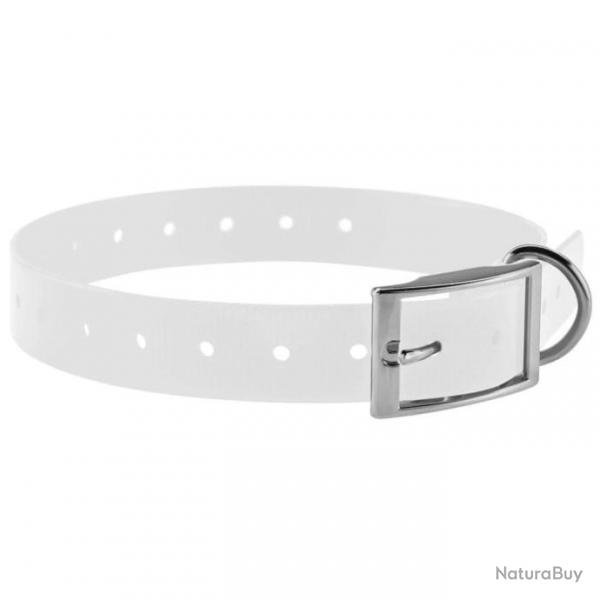 Collier pour chien Country polyurthane 2.5 x 60 cm - Blanc