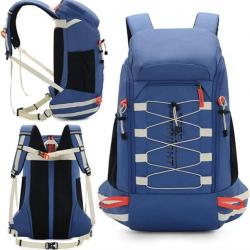 Sac à Dos de Randonnée Léger Imperméable 40 l Avec Housse Pluie Camping Escalade Ski Cyclisme Bleu