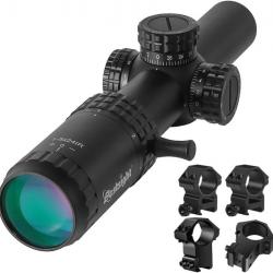 Lunette de visée Tactique Optique 1-5x24 Rifle Scope Vision Grand Angle 30 mm Rouge Vert Illuminé