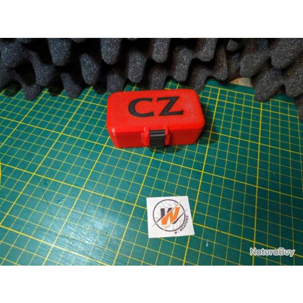 Boite de rangement pour munition 22lr avec custom logo CZ ROUGE- Impression 3D