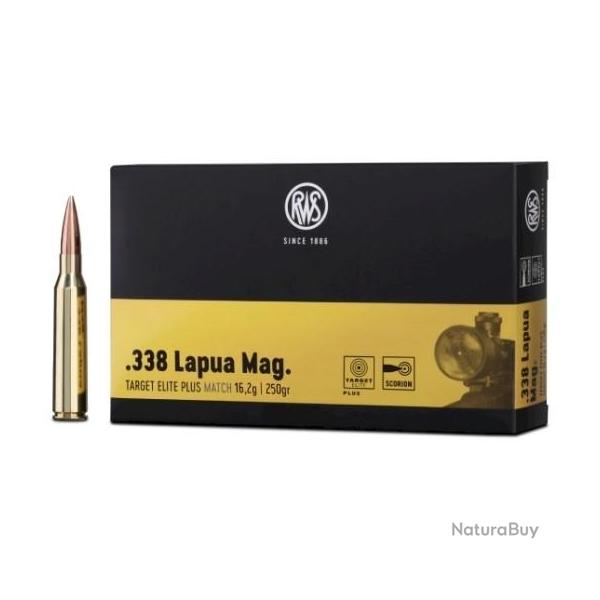 20 Munitions RWS Cal .338 Lapua Mag 250gr Target Elite Plus Match