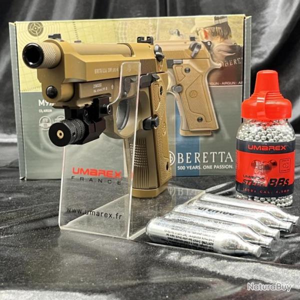 Pack laser prt  tirer PISTOLET BERETTA "M9A3" CO2 - CAL BB's 4.5 FDE FM