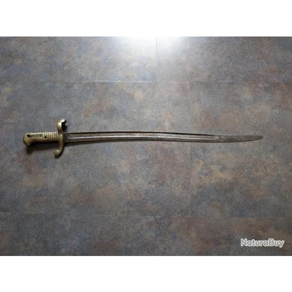 Baonnette sabre yatagan fusil de rempart modle 1840 France