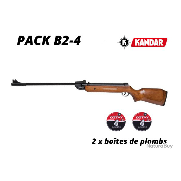 Pack carabine  plombs Kandar Cal 4.5 mm (B2-4) + 2 botes de plombs 17 joules ! 2