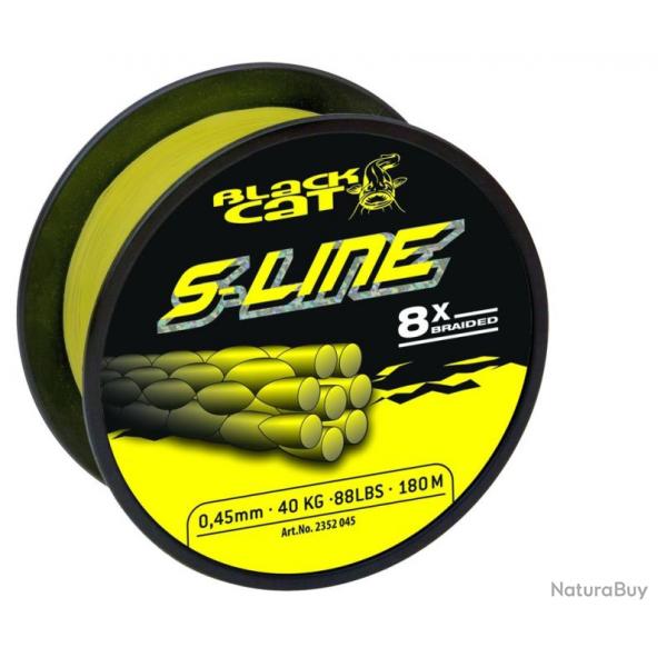 TRESSE BLACK CAT S-LINE 180M 50KG 0.45MM