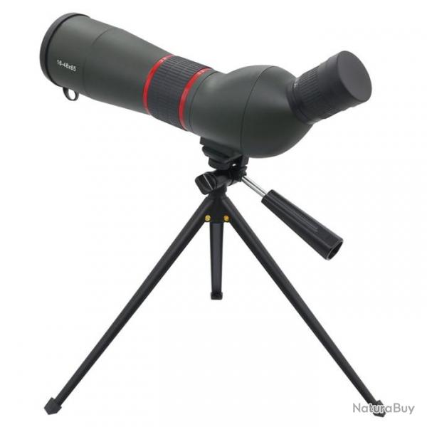 Longue Vue optique Monoculaire avec Trpied 16-48x65 tanche  BAK4 FMC Chasse Observation Noir