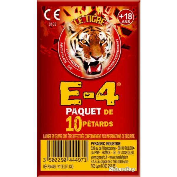 Tigre E4 - Paquet de 10 ptard  mche