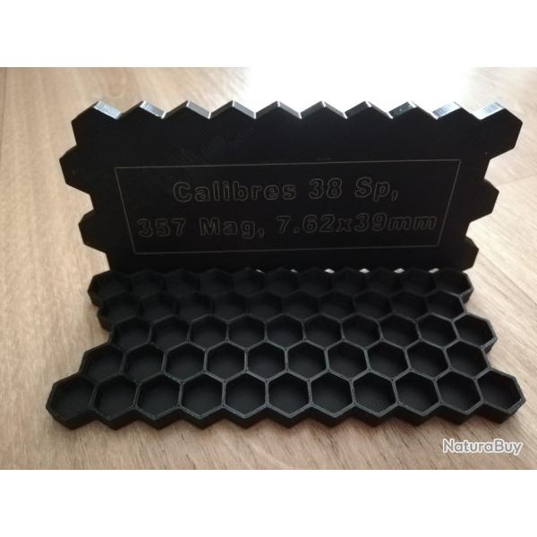 Plateaux de rechargement calibres 38 Sp, 357 Mag, 7.62x39mm