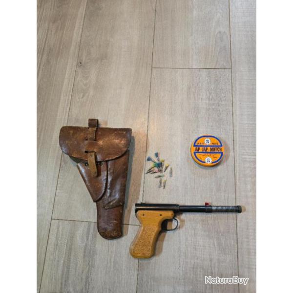 SUPERBE PISTOLET DIANA MOD 2 + ETUI CUIR + PLOMB ET FLECHE