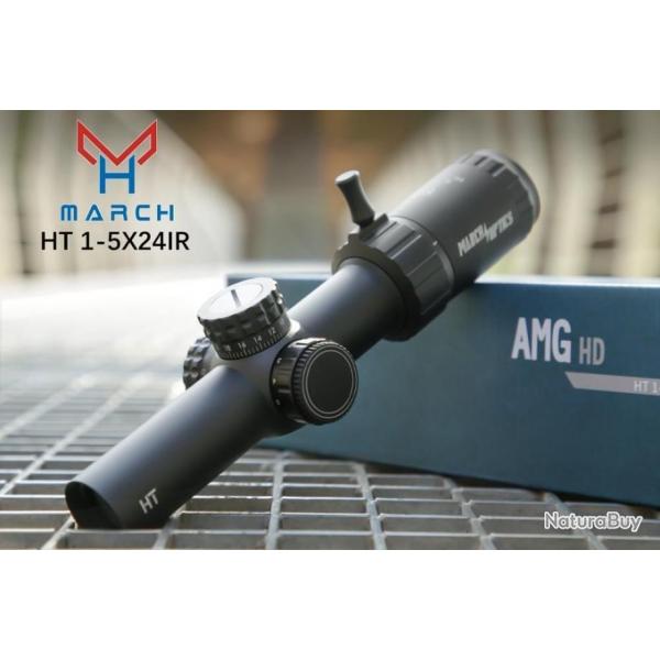 March HT 1-5X24IR - lunette de vise  optique fixe, avec vise lumineuse,