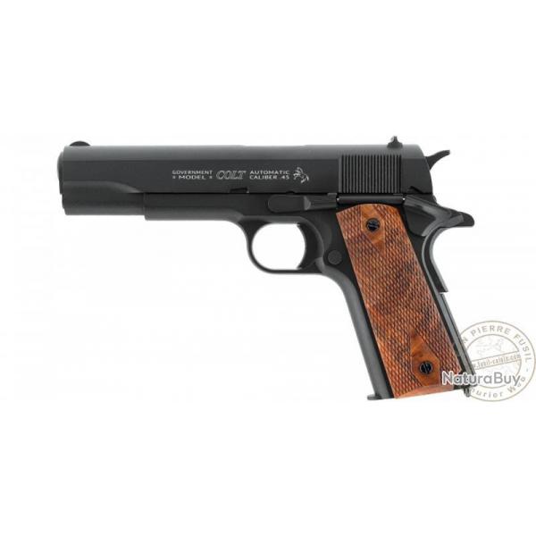 Pistolet  plomb CO2 4.5 mm BB UMAREX - COLT 1911 Classic Black Wood (3 joules max)