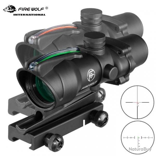 Fire Wolf Acog 4x32 - lunette de vise tactique en Fiber vritable