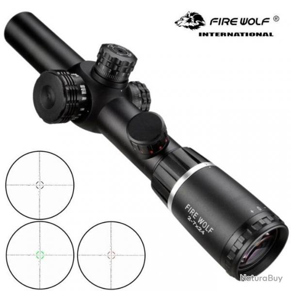 Fire Wolf - 2-7X24 lunette de vise, fusil de chasse, arme  air,