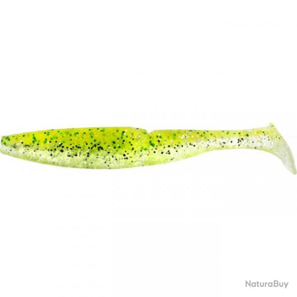 Leurre Souple Sawamura One Up Shad 4 pouces - 8,4cm 107 - Yellow Chart Glitter