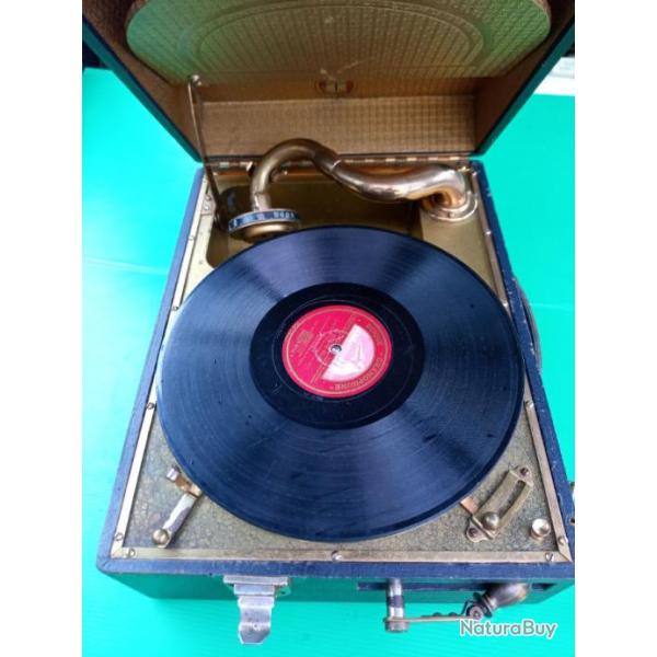VERITABLE  GRAMOPHONE  "  ODEON  "   .  FONCTIONNEL  ET  PROPRE  .