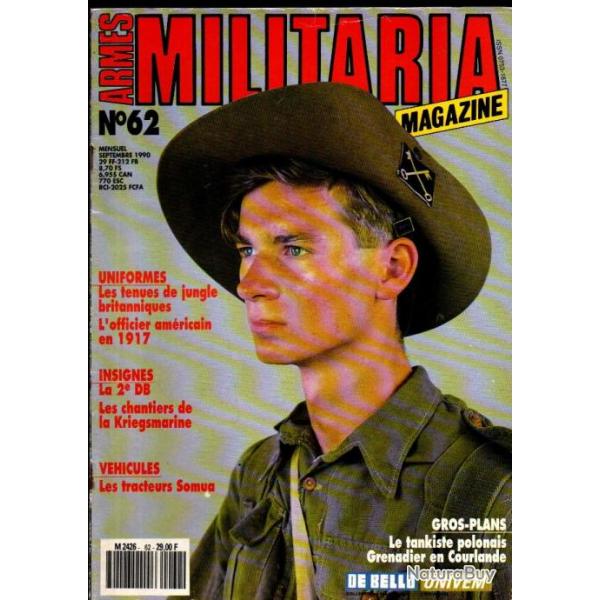 Militaria magazine 62, tenues de jungle britanniques, officier amricain en 17, tracteurs somua krie