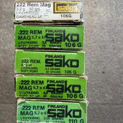 91 munitions - sako 222 rem Mag 5.7x47 50gr