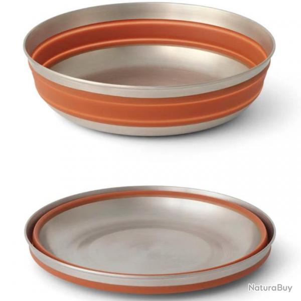 Bol pliable Sea to Summit Detour Stainless Steel Collapsible Bowl L orange